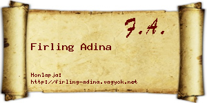 Firling Adina névjegykártya